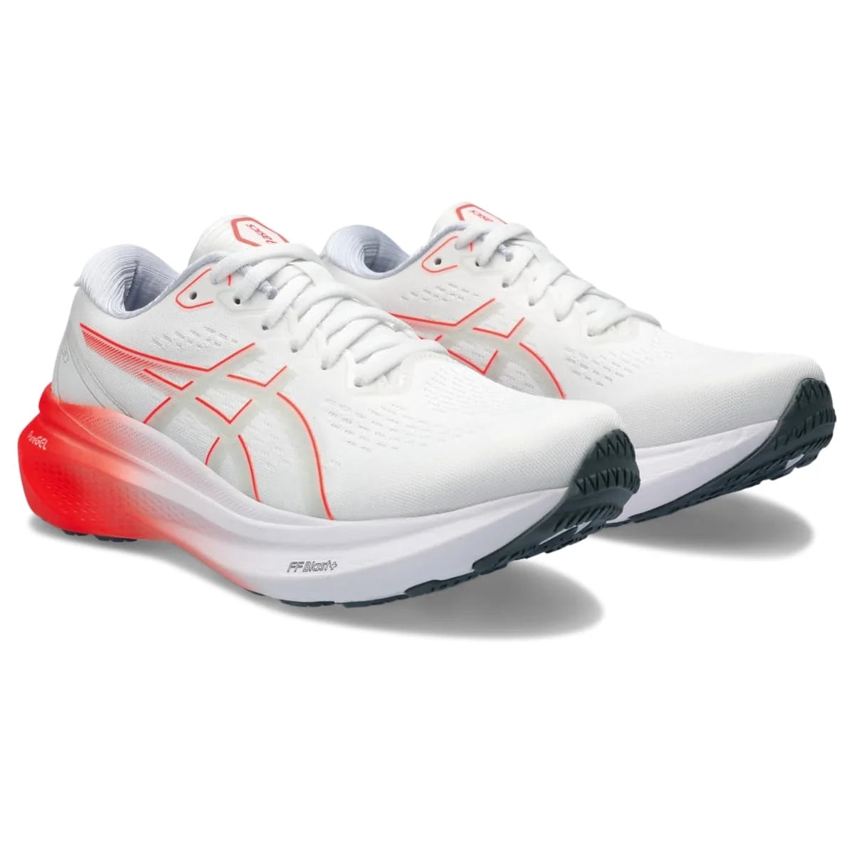 ASICS Women's Gel-Kayano 30 Running Shoes, Size 10 US ( Standard ), White/Sunrise RED
